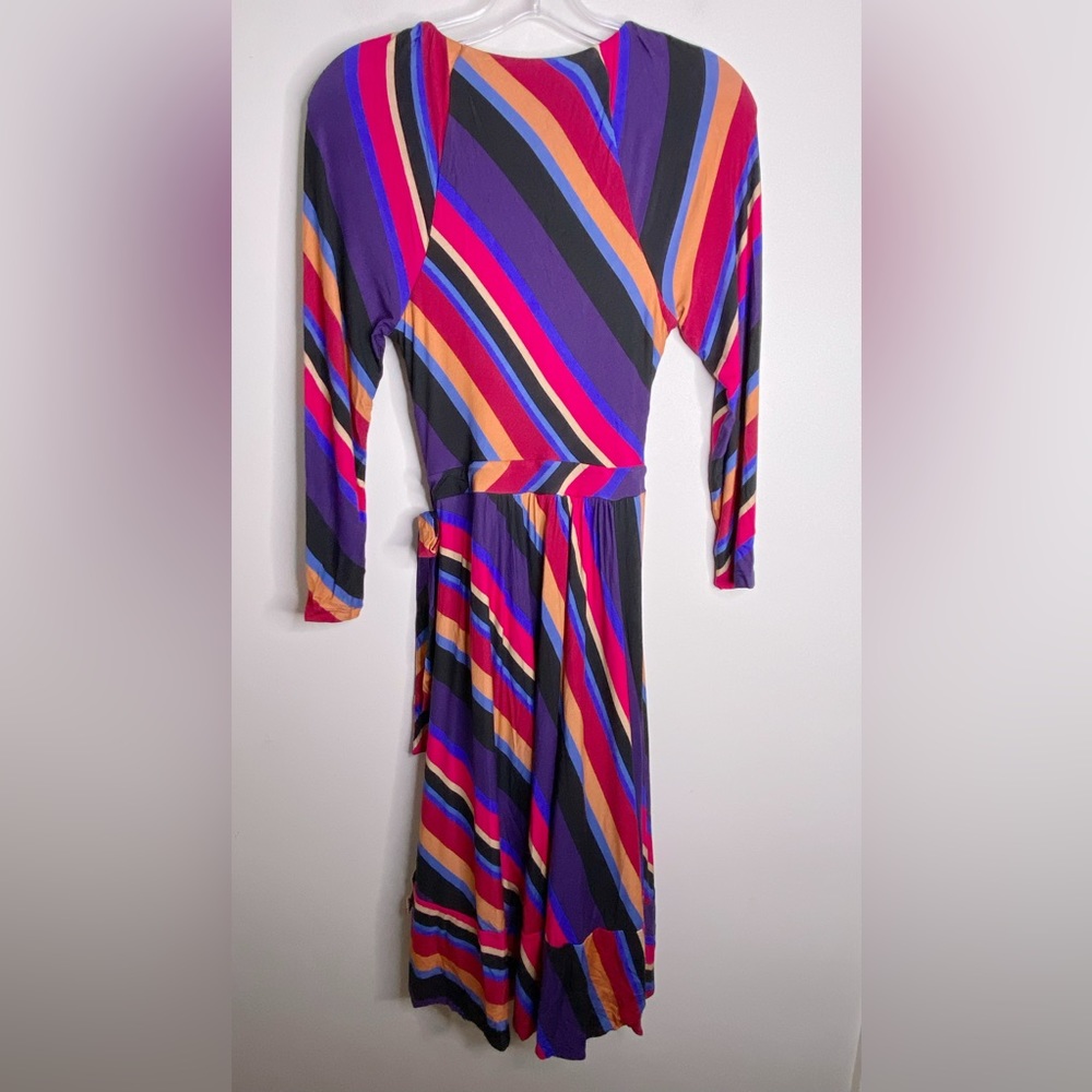 Anthropologie Angelique Wrap Striped Mini Dress - Picture 5 of 7